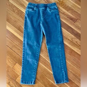 Hanna Andersson Girls’ 130/8 Denim Skinny Fit Jeggings with pockets